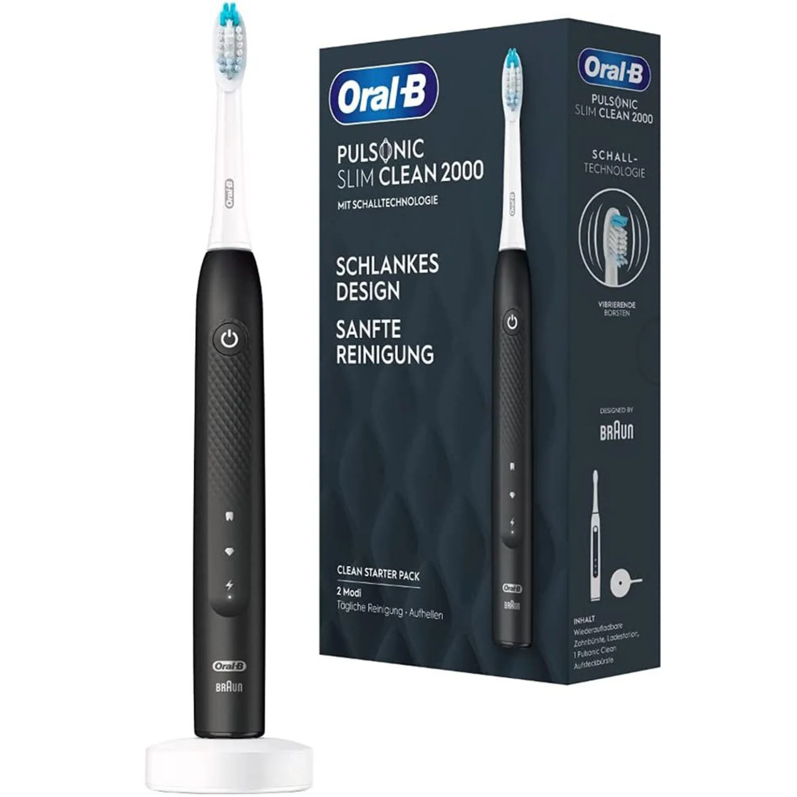 Электрическая зубная щетка Oral-B Pulsonic Slim Clean 2000 Black S111.513.2 (4210201396208)