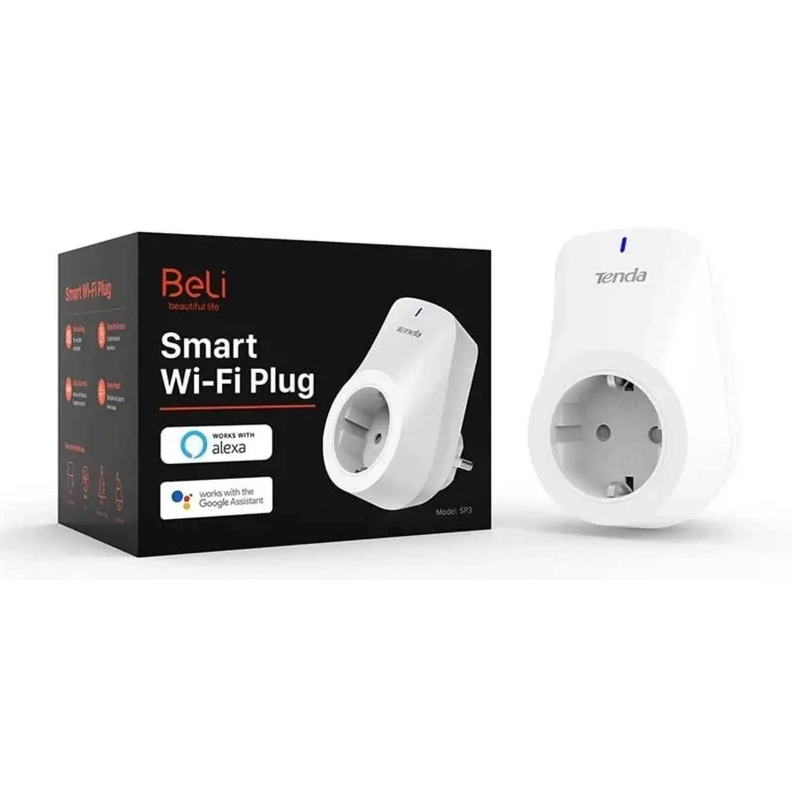 Розумна розетка Tenda Beli EU SP3-2-PACK 10А 2300W White (6932849428711) UA