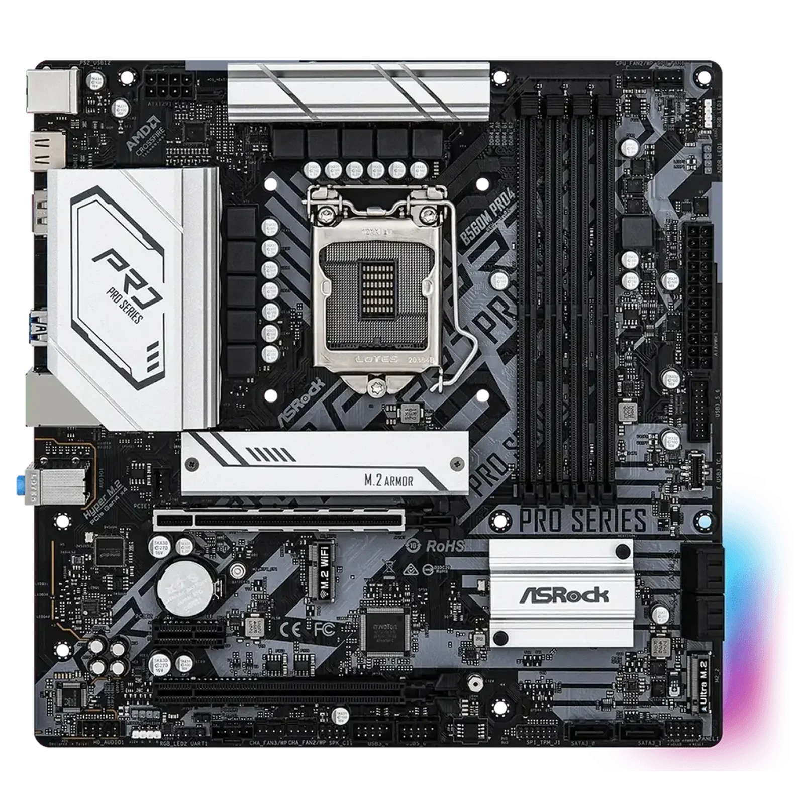 Материнская плата ASRock B560M Pro4 + Intel Pentium G6405 + LC-Power 8GB DDR4 3600MHz RGB (Renkforce PC Tuning Kit)