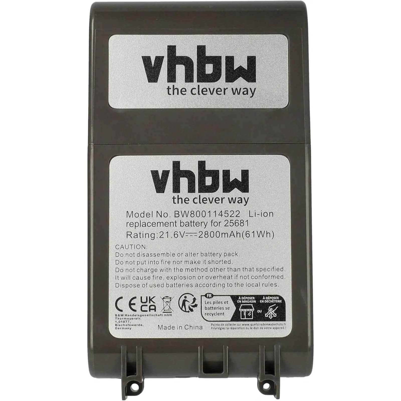 Аккумулятор Vhbw для Dyson Replacement Battery (215866-01/02, 215967-01/02) (BW800114522)