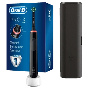 Електрична зубна щітка Oral-B Pro 3 3500 Black + Mondrian Travel Case (D505.513.3X)
