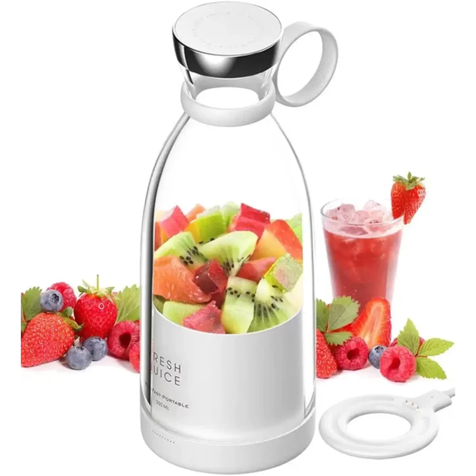 Блендер Fresh Juice Portable Mini Fruit Blender 350 ml White