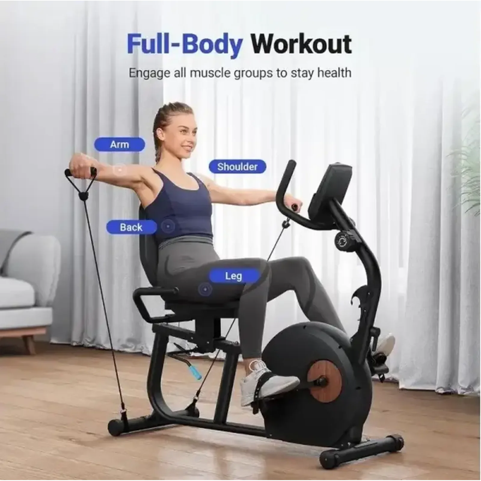 Велотренажер Merach MR-S23B1-EU Recumbent Bike UA