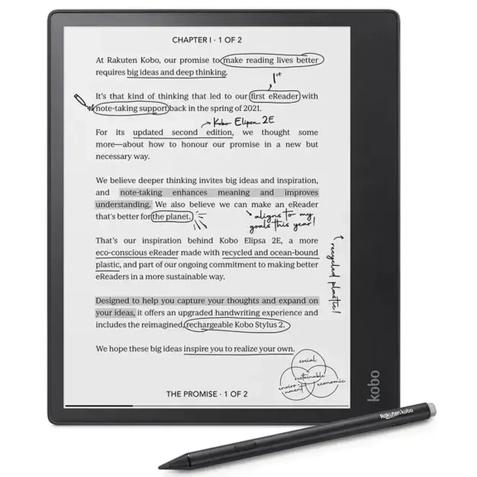 Электронная книга Kobo Elipsa Pack (N604-KU-BK-K-BU)