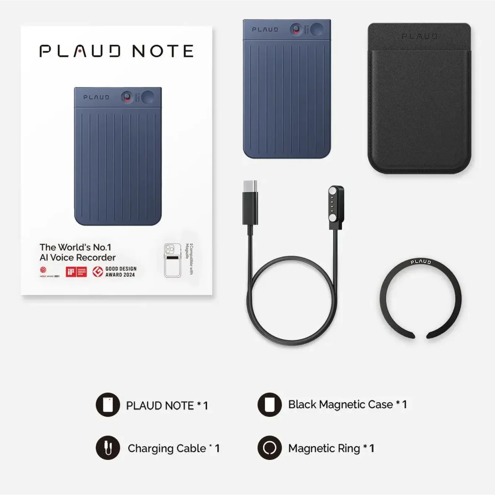 Диктофон Plaud Note ChatGPT Empowered AI Voice Recorder Navy Blue (NB-100-NB) UA