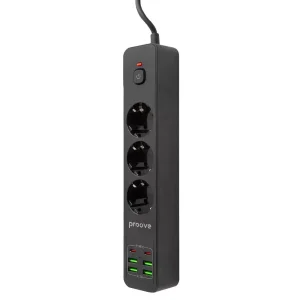 Сетевой фильтр Proove Power Strip P-03 (3 розетки + 4 USB + 2 Type-C) 2М