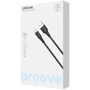 Кабель Proove GridLine USB to Type-C 3A (1m) Black