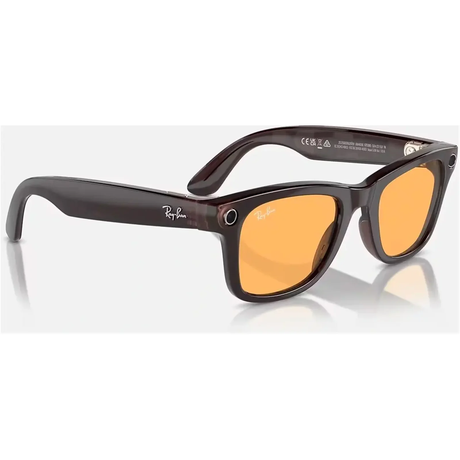 Смарт-окуляри Ray-Ban Meta Wayfarer Shiny Rebel Black Frame Amber Lenses (RW4006 675385 50-22)