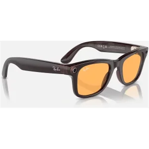 Смарт-окуляри Ray-Ban Meta Wayfarer Shiny Rebel Black Frame Amber Lenses (RW4006 675385 50-22)