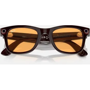Смарт-окуляри Ray-Ban Meta Wayfarer Shiny Rebel Black Frame Amber Lenses (RW4006 675385 50-22)