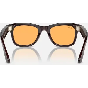 Смарт-окуляри Ray-Ban Meta Wayfarer Shiny Rebel Black Frame Amber Lenses (RW4006 675385 50-22)