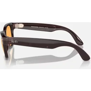 Смарт-окуляри Ray-Ban Meta Wayfarer Shiny Rebel Black Frame Amber Lenses (RW4006 675385 50-22)