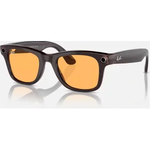 Смарт-окуляри Ray-Ban Meta Wayfarer Shiny Rebel Black Frame Amber Lenses (RW4006 675385 50-22)