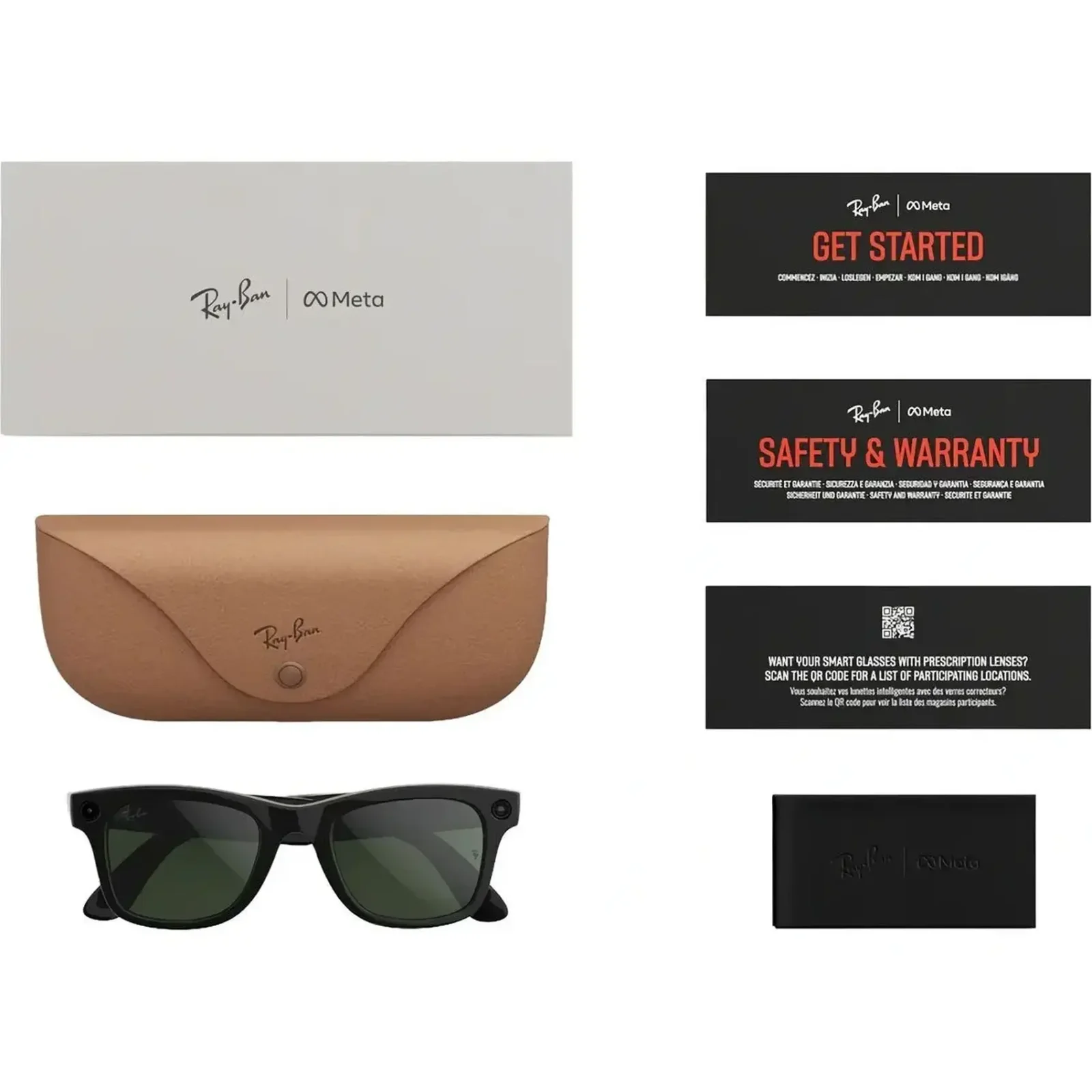 Смарт-очки Ray-Ban Meta Wayfarer Gen 2 Large Shiny Black Frame / Clear to Graphite Green Transitions Lens (RW4012 601/1M 53-22)