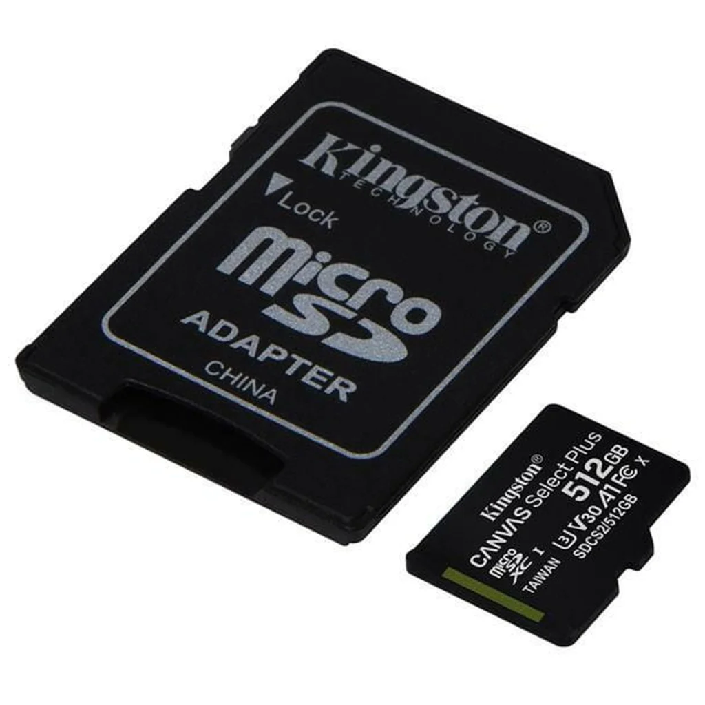 Карта пам'яті Kingston 512 GB microSDXC Class 10 UHS-I U3 Canvas Select Plus + SD Adapter (SDCS2/512GB)