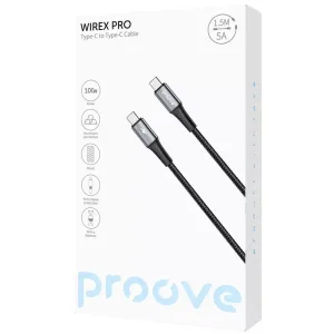 Кабель Proove WireX Pro Type-C to Type-C 100W (1,5m) Black