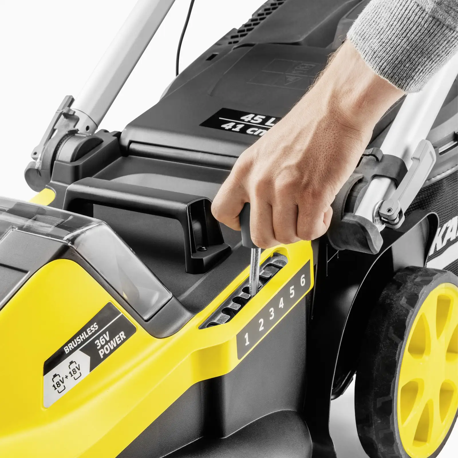 Газонокосилка аккумуляторная Karcher LMO 5-18 Dual 18В 41см 25-70мм (без АКБ та ЗП) (1.445-430.0) UA