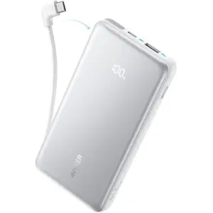 Зовнішній акумулятор Anker Zolo 20000 mAh 22.5W Built-In USB-C Cable White (A110EH21) UA