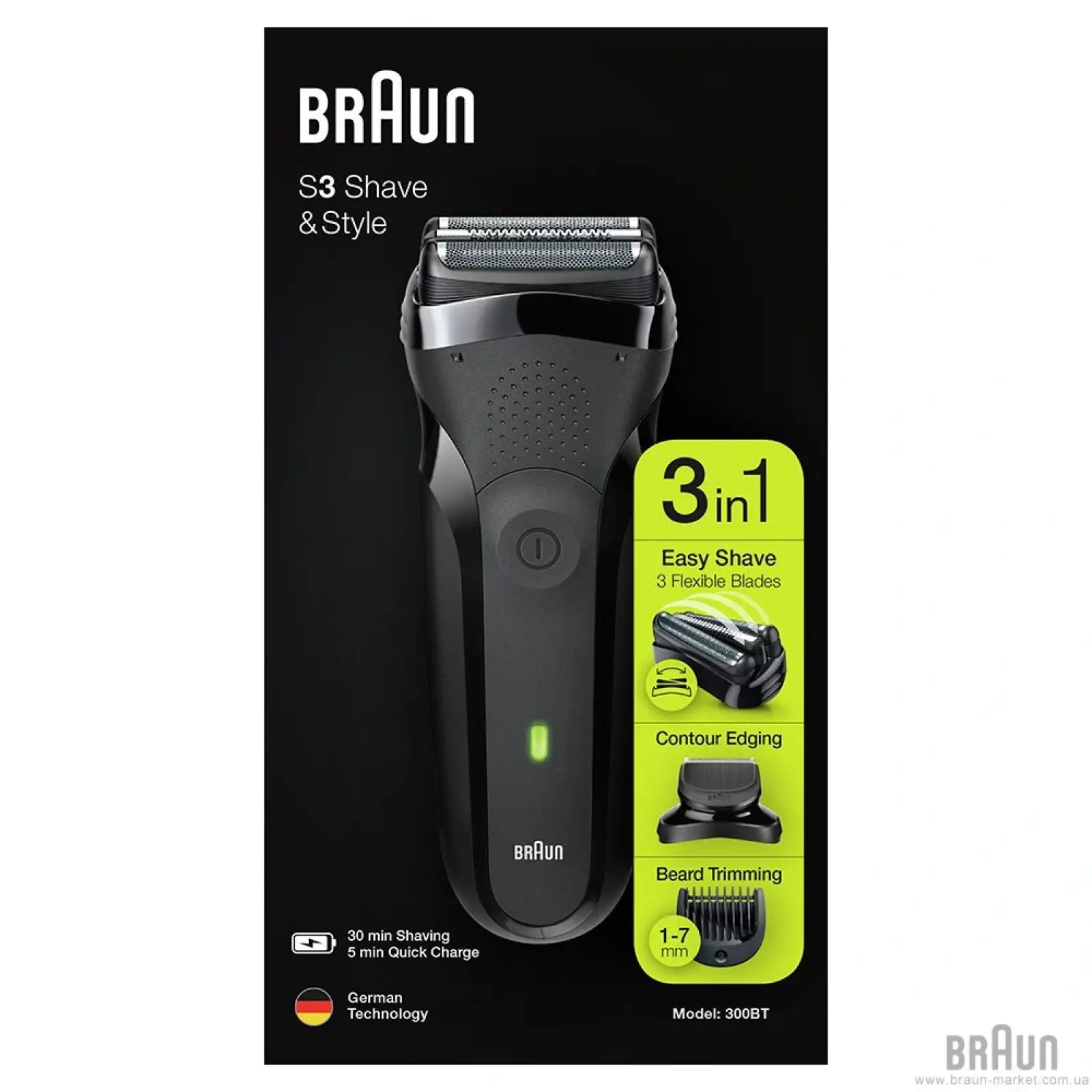 Електробритва BRAUN Series 3 300BT Black UA