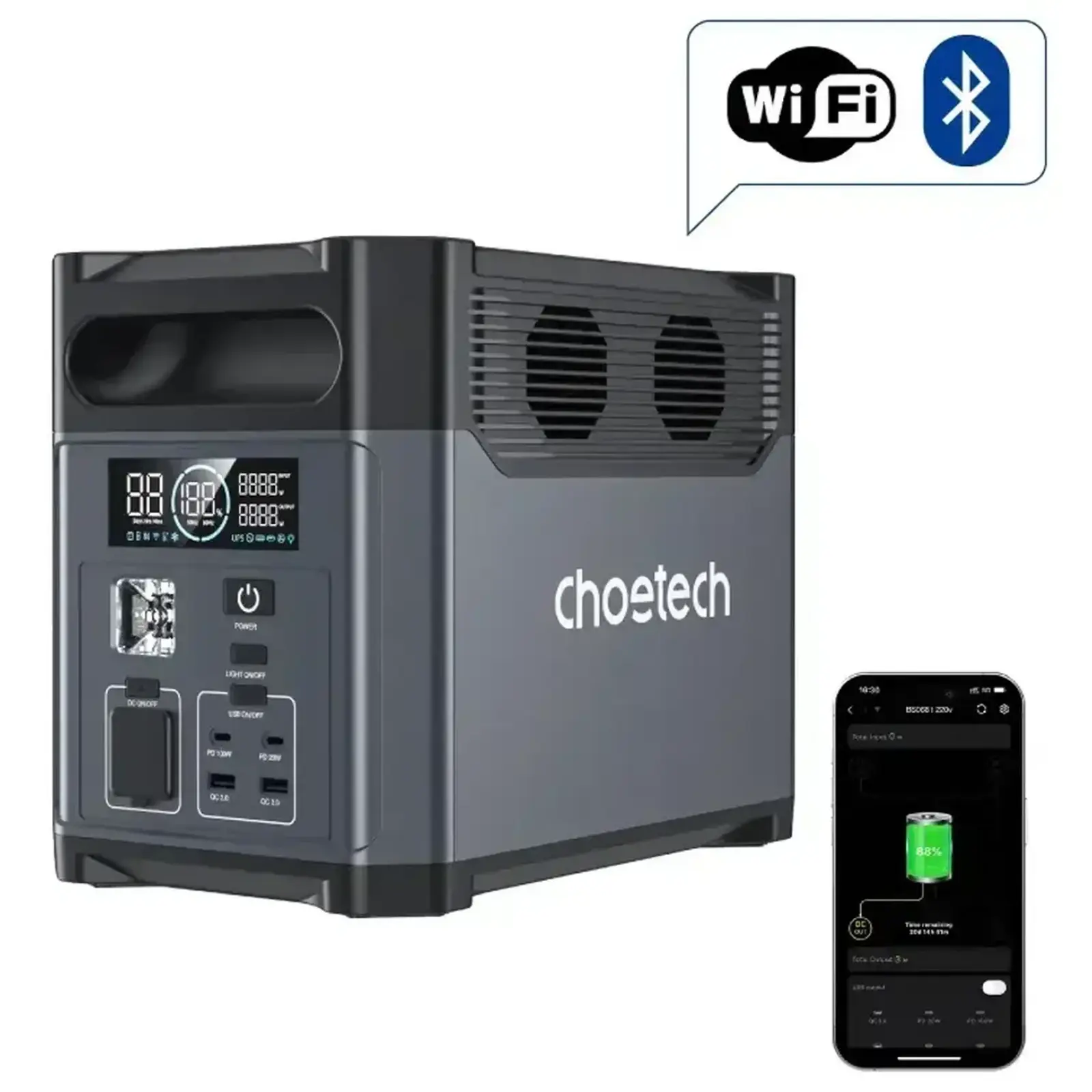 Зарядная станция Choetech 1200W 1024Wh (BS061-BQB) UA