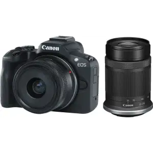 Цифрова камера CANON EOS R50 kit RF-S 18-45mm IS STM + RF-S 55-210mm IS STM Black (5811C034, 5811C023)