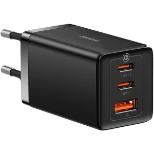 Цвет: Черный - СЗУ Baseus GaN5 Pro 65W (2 Type-С+USB ) + Кабель Type-C to Type-C 100W (1m) Black (CCGP120201)
