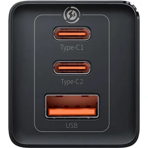 СЗУ Baseus GaN5 Pro 65W (2 Type-С+USB ) + Кабель Type-C to Type-C 100W (1m) Black (CCGP120201)