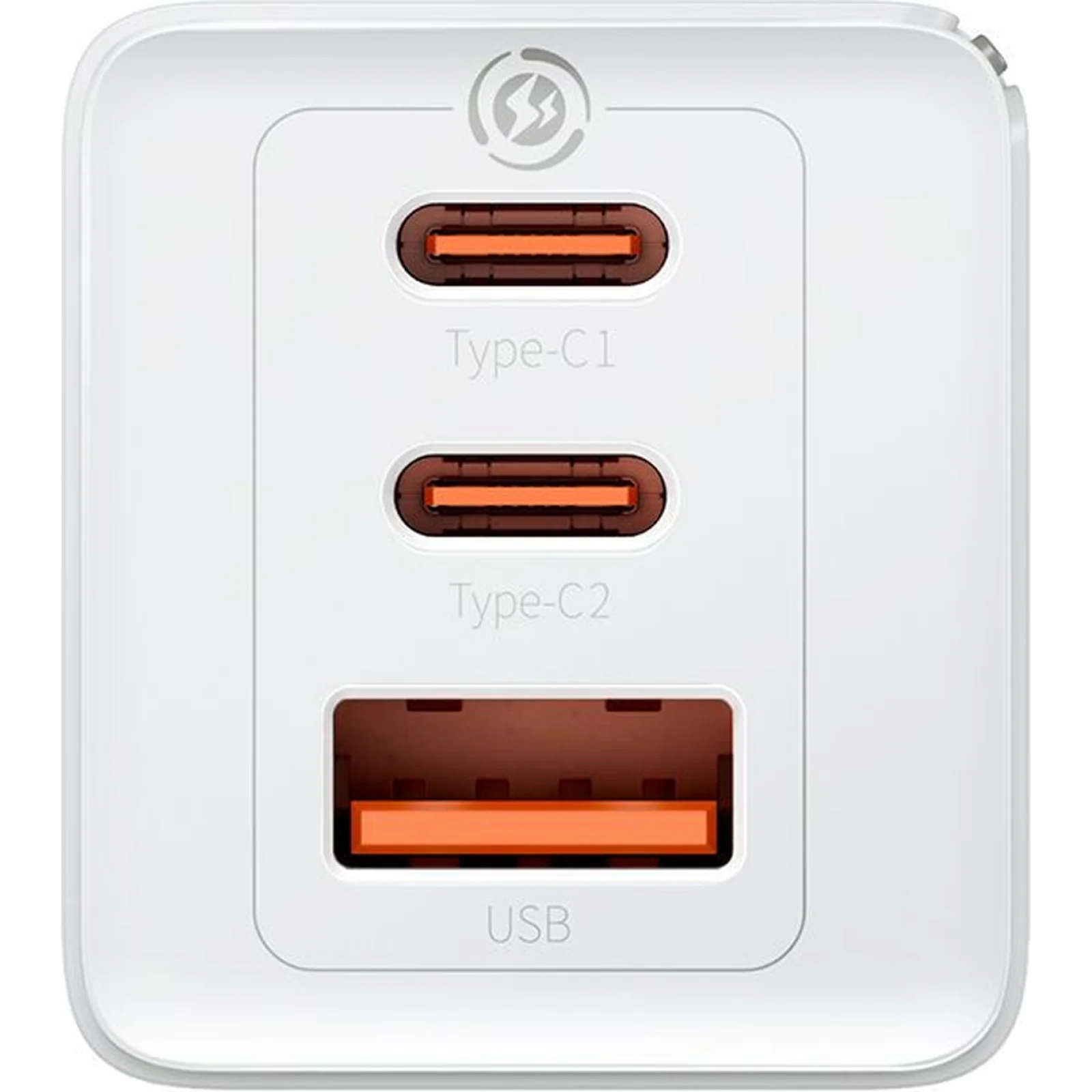 СЗУ Baseus GaN5 Pro 65W (2 Type-С+USB ) + Кабель Type-C to Type-C 100W (1m) White (CCGP120202)