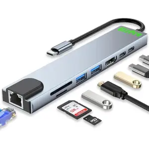 Док-станція GizPro USB-C Dock 8in1