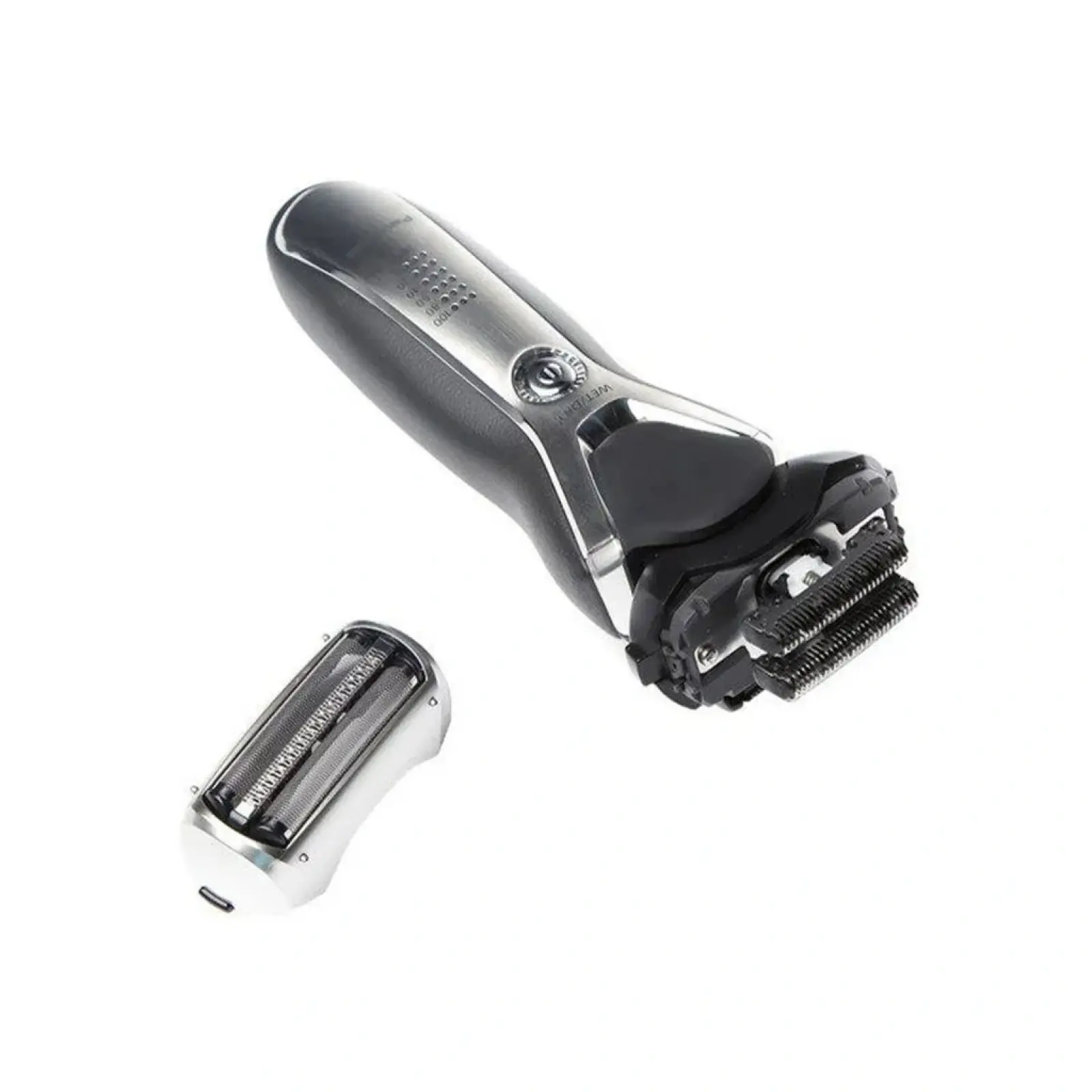 Електробритва Panasonic сіткова, 10000 об/хв, бритв.головок-3, Li-Ion, сух.+волог., тример, срібно-чорний, ES-RT77-S520 UA