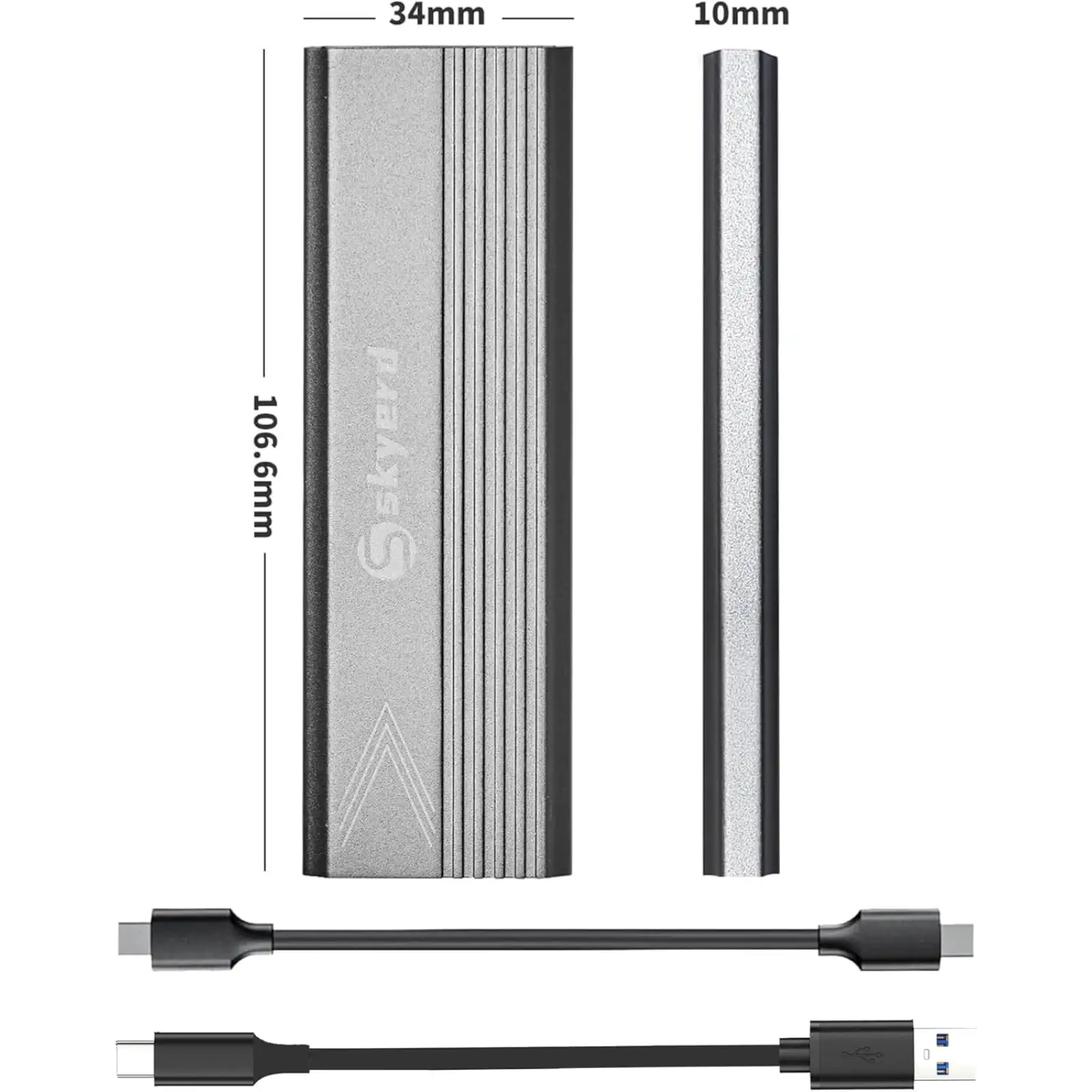 SSD зовнішній Skyerd M.2 NVMe PCIe 128GB Aluminum Portable External