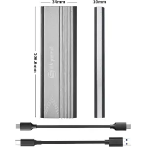 SSD зовнішній Skyerd M.2 NVMe PCIe 128GB Aluminum Portable External