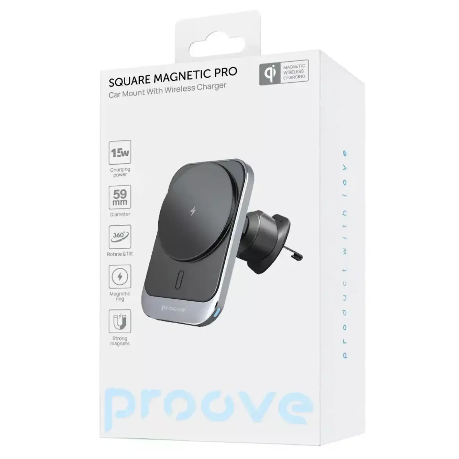 Автодержатель Proove Square Magnetic Pro 15W (WHSP15010004)