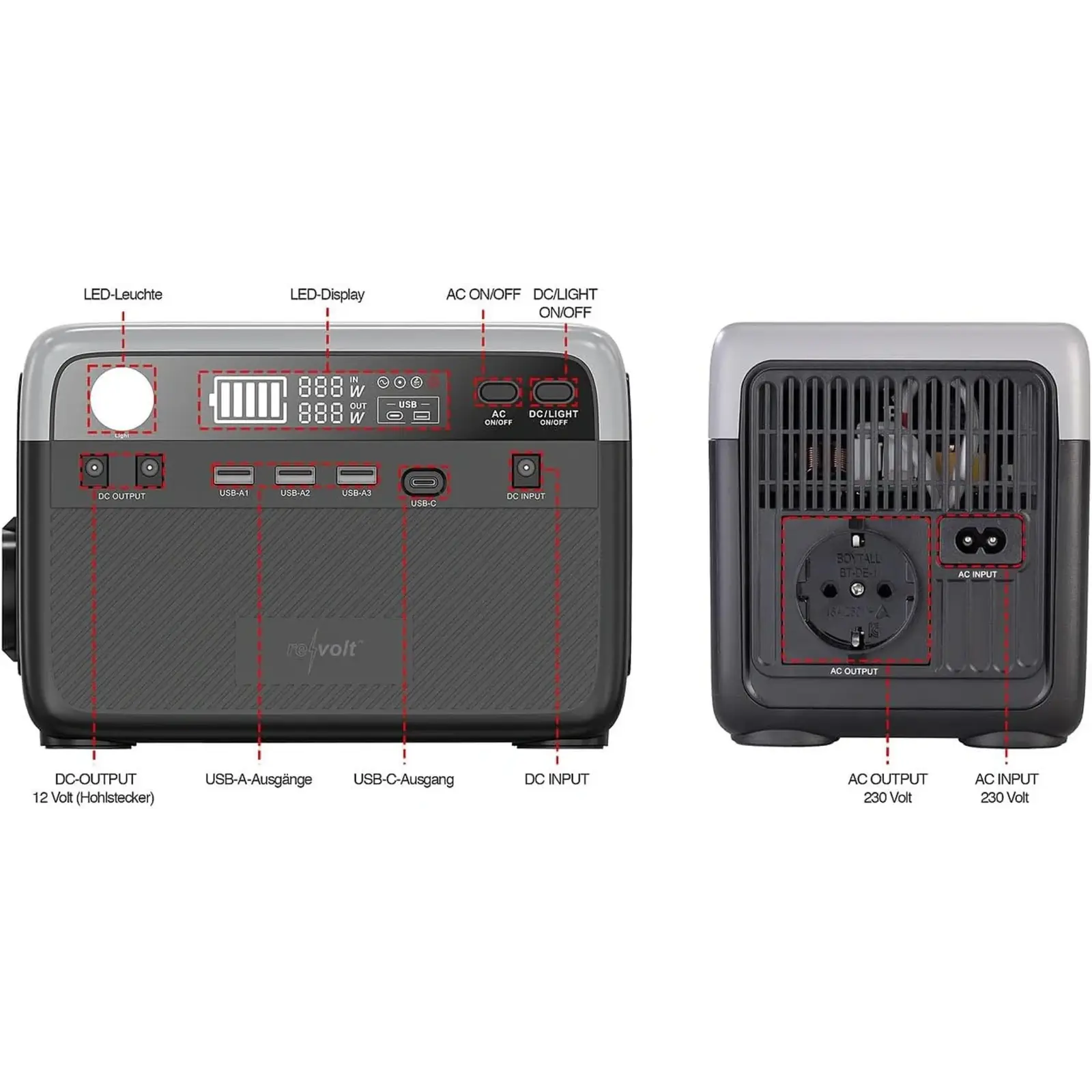 Зарядна станція Revolt Powerstation Solar-Generator 230Wh, 230 V, 300 W (ZX-3735-675)
