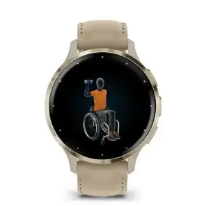 Смарт-годинник Garmin Venu 3S Soft Gold Stainless Steel Bezel with French Gray Case and Leather Band (010-02785-55)
