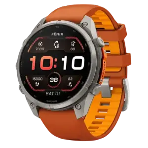 Смарт-годинник Garmin Fenix 9 Pro 47mm Titanium with Autumn Orange/Spark Orange Silicone Band (010-04336-05/06)