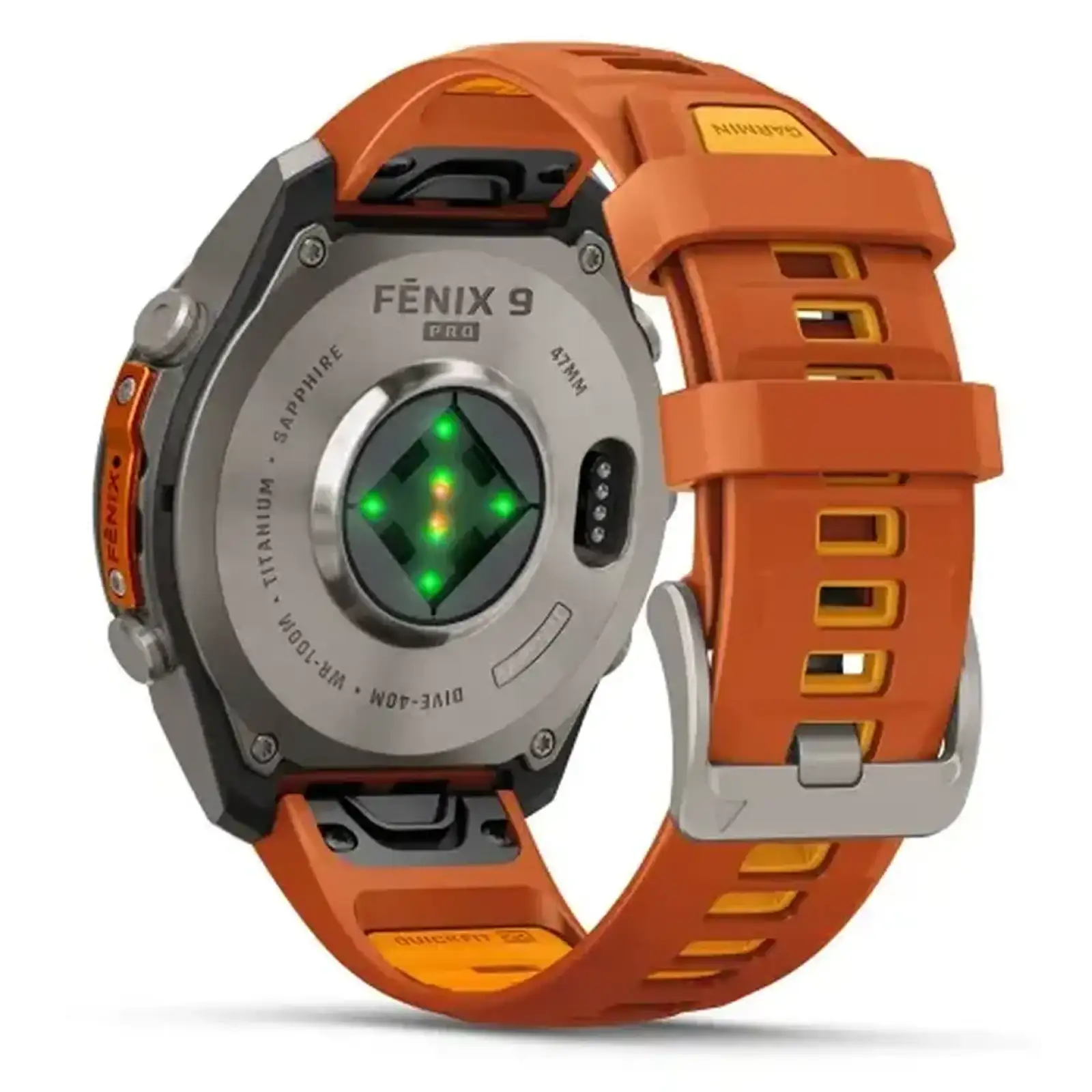 Смарт-годинник Garmin Fenix 9 Pro 47mm Titanium with Autumn Orange/Spark Orange Silicone Band (010-04336-05/06)