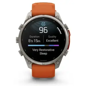 Смарт-годинник Garmin Fenix 9 Pro 47mm Titanium with Autumn Orange/Spark Orange Silicone Band (010-04336-05/06)