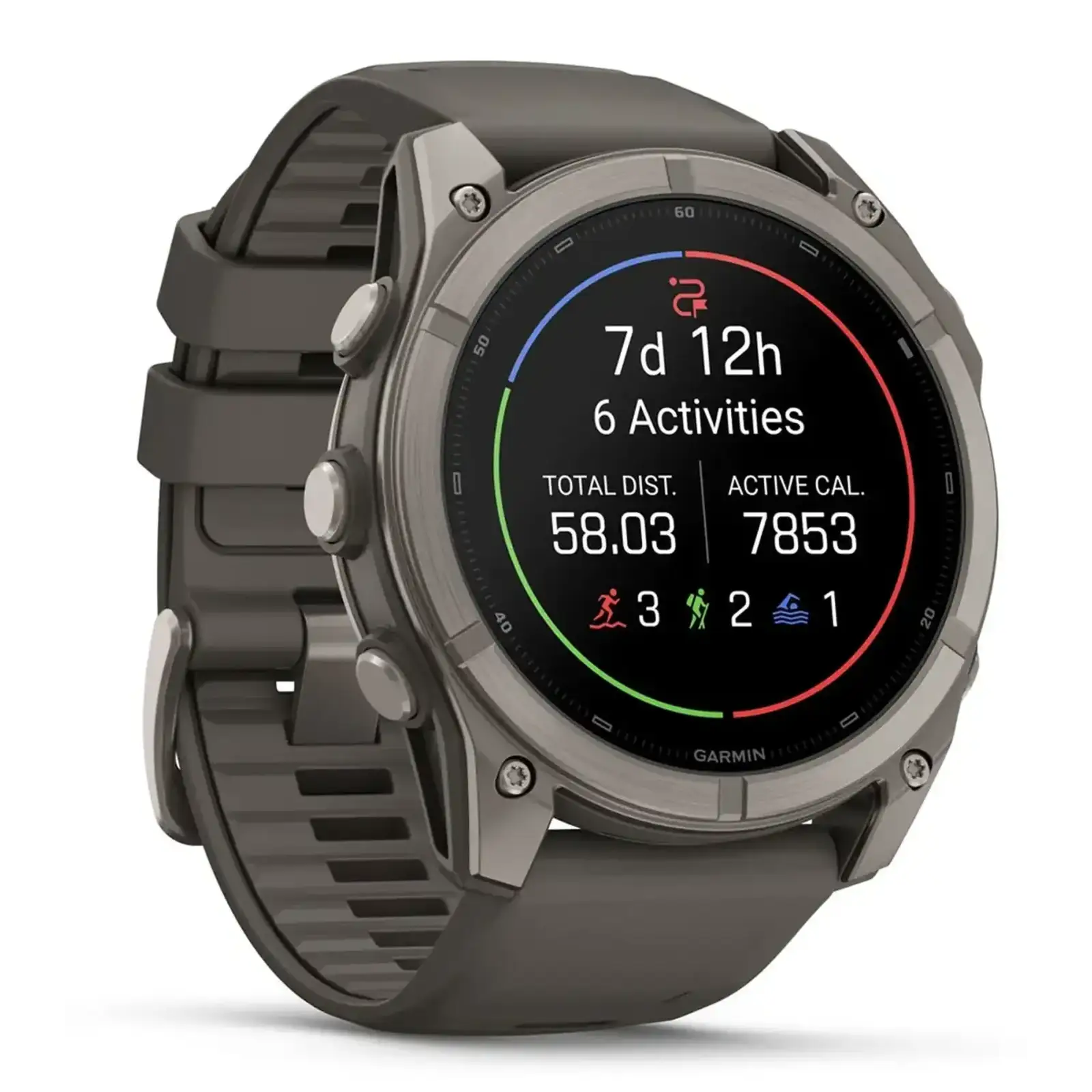 Смарт-годинник Garmin Fenix 9 51mm Titanium with Pebble Gray Silicone Band (010-04763-00/01)