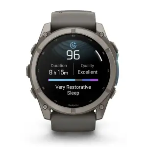 Смарт-годинник Garmin Fenix 9 51mm Titanium with Pebble Gray Silicone Band (010-04763-00/01)