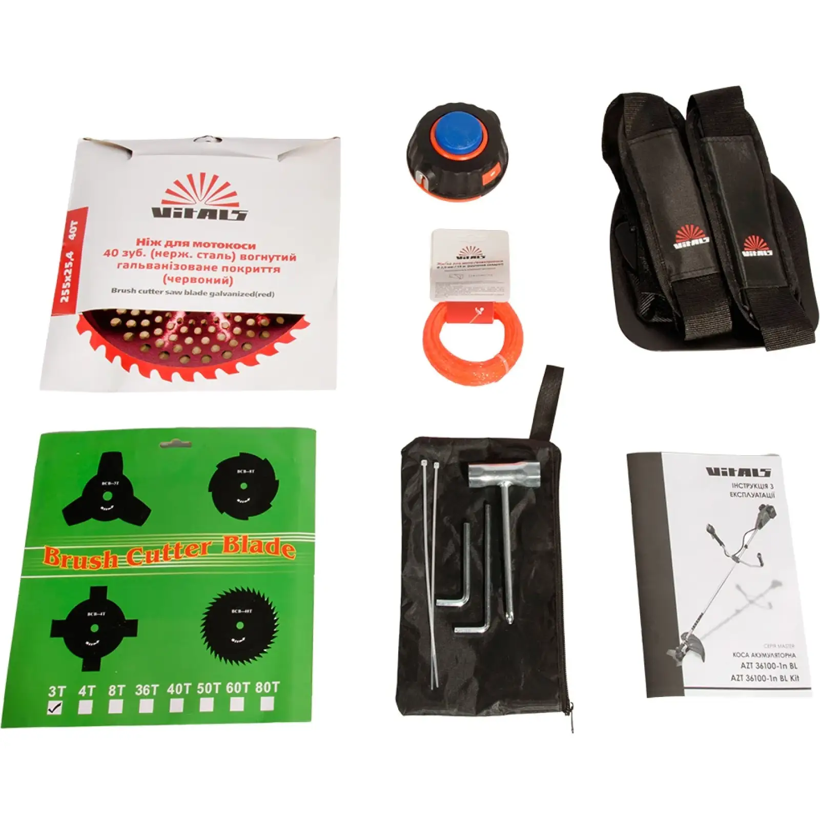 Триммер садовый аккумуляторный Vitals Master AZT 36100-1n BL М18 (243559) UA