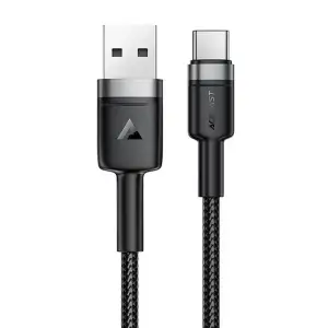 Кабель Acefast C22-04 USB-A to USB-C Aluminum AAlloy Charging Data Cable Black