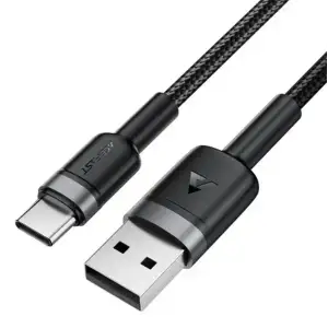 Кабель Acefast C22-04 USB-A to USB-C Aluminum AAlloy Charging Data Cable Black