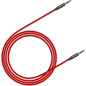 Кабель Baseus Audio Cable AUX 3.5mm Jack M30 Yiven 1m Red/Black (CAM30-B91)