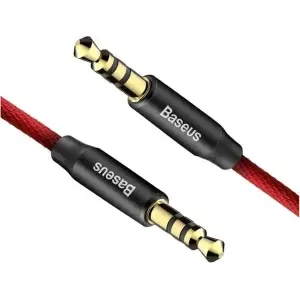 Кабель Baseus Audio Cable AUX 3.5mm Jack M30 Yiven 1m Red/Black (CAM30-B91)