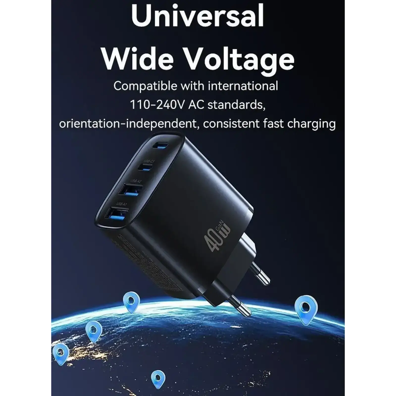 МЗП Usams CC330 T70 GaN 40W Black