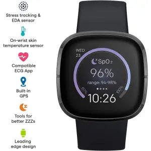 Смарт-годинник Fibit Sense Advanced Smartwatch with Tools Heart Healt