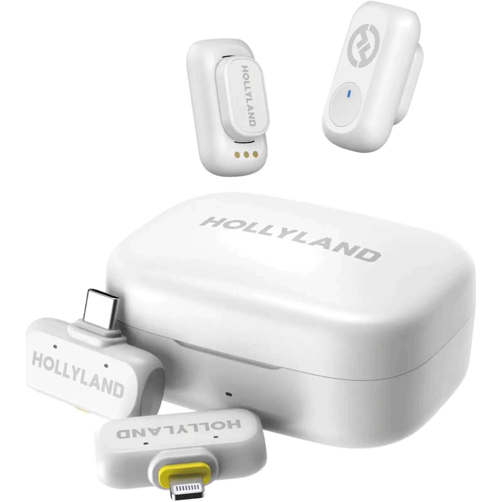 Мікрофонна радіосистема Hollyland LARK A1 Combo (2TX+Lightning RX+USB-C RX) Ivory White