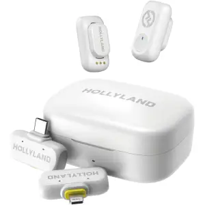Мікрофонна радіосистема Hollyland LARK A1 Combo (2TX+Lightning RX+USB-C RX) Ivory White