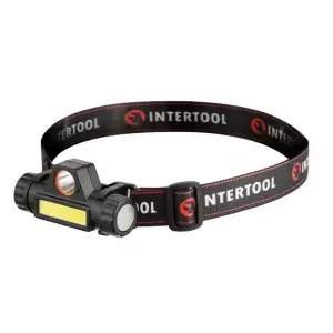 Ліхтар налобний акумуляторний, XPE + COB, 125 лм, магніт INTERTOOL (LB-0309) UA